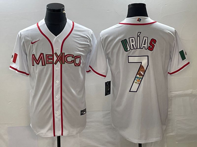 Men 2023 World Cub Mexico #7 Urias White Nike MLB Jersey76->more jerseys->MLB Jersey